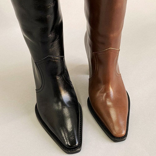 Classic western long boots (Vintage brown / Black) 5cm 또는 8cm 주문가능하세요!