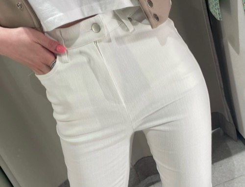 Slim skinny pants (Ivory/ black)