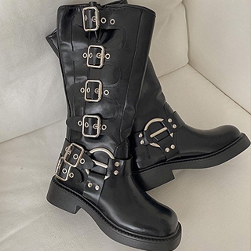 Mi* leather biker boots