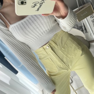 Pocket straight pants (Lemon/ beige) 54000