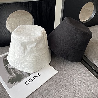 Cotton daily bucket hat(white/ black)