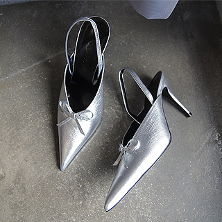 Balenciaga knife sling back stiletto heel (silver/white)