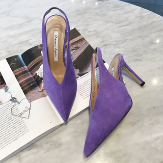 Violet slingback pumps heel