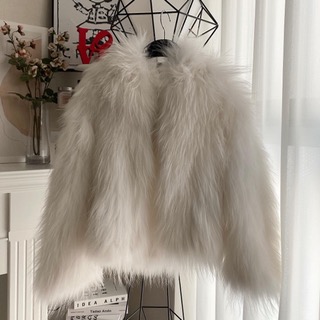 Knitting real hood raccoon fur jacket 피팅할인880,000
