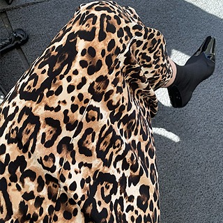 Leopard flare skirt