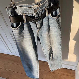 [Premium jeans]Four seasons belt jeans