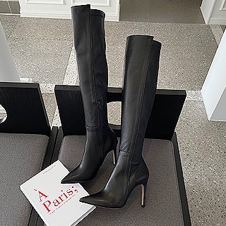 Magic skinny span leather long boots