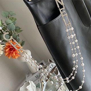 [수입]Chanel initials pearl long necklace