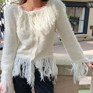 Tassel knit (beige/ivory)94000