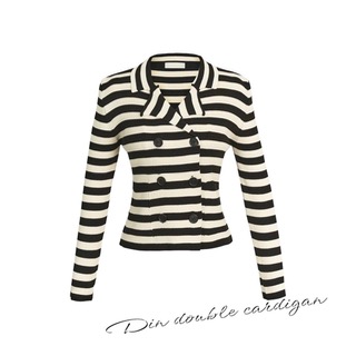 Din double cardigan (stripe/ black)