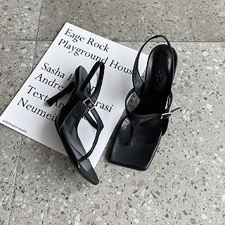 Flip flops leather heel (handmade shoes 7-14)