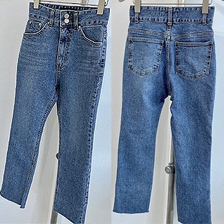 Double button high jeans
